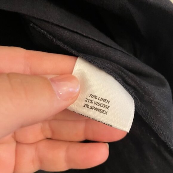 Eileen Fisher Black Linen-Blend Button-Down Shirt, Size XL - Picture 7 of 8